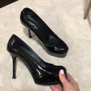 Yves Saint Laurent YSL Vitello Patent Pumps